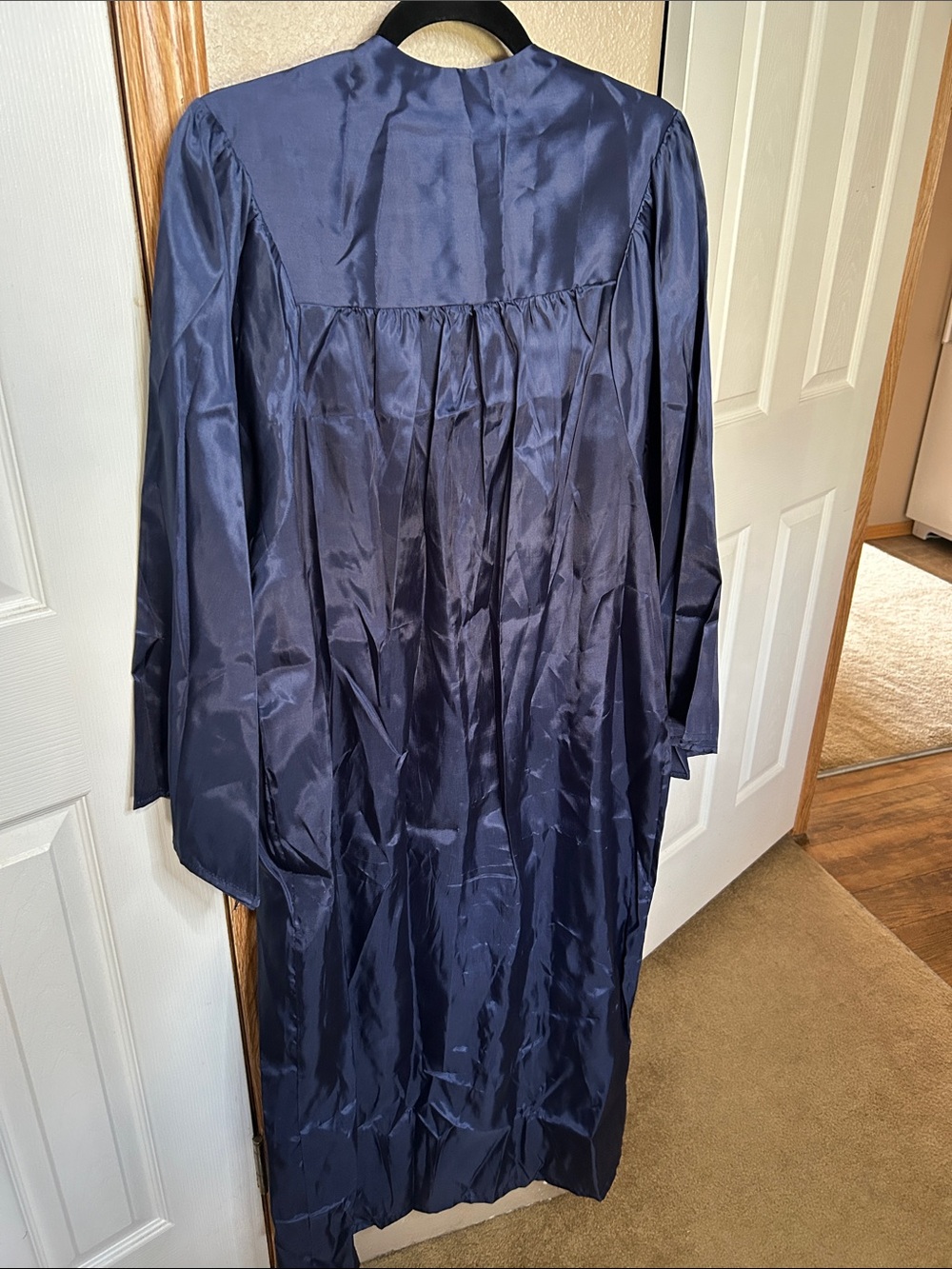 Navy Satin Graduation Robe - Picture 3 of 3
